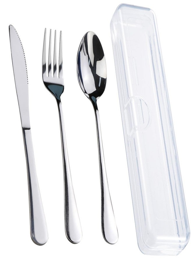 lengnoyp Travel Utensils With Case, Stainless Steel Reusable Portable Utensils Set With Case, Lengnoyp Travel Silverware Set - Image 1